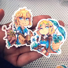 Load image into Gallery viewer, BOTW Link & Zelda Stickers