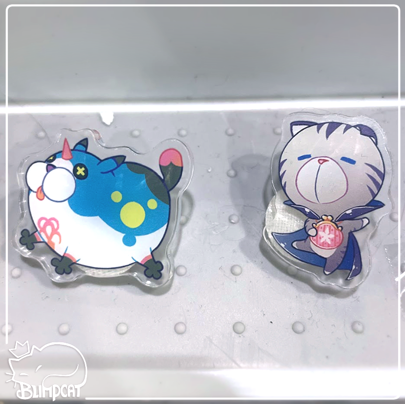 Kingdom Hearts Meow Wow & Chirithy Acrylic Pins